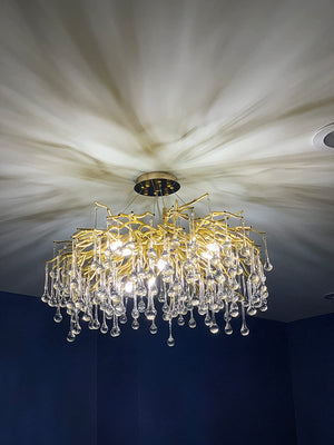 Stunning Tree Branch Crystal Chandelier with Clear Teardrop-shaped for Living/Dining Room-Chandeliers-Arialamps