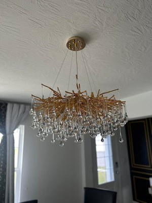 Stunning Tree Branch Crystal Chandelier with Clear Teardrop-shaped for Living/Dining Room-Chandeliers-Arialamps