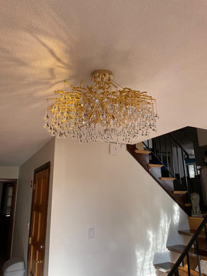 Stunning Tree Branch Crystal Chandelier with Clear Teardrop-shaped for Living/Dining Room-Chandeliers-Arialamps