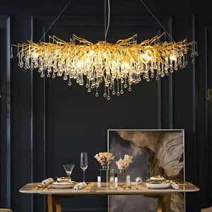 Stunning Tree Branch Crystal Chandelier with Clear Teardrop-shaped for Living/Dining Room-Chandeliers-Arialamps