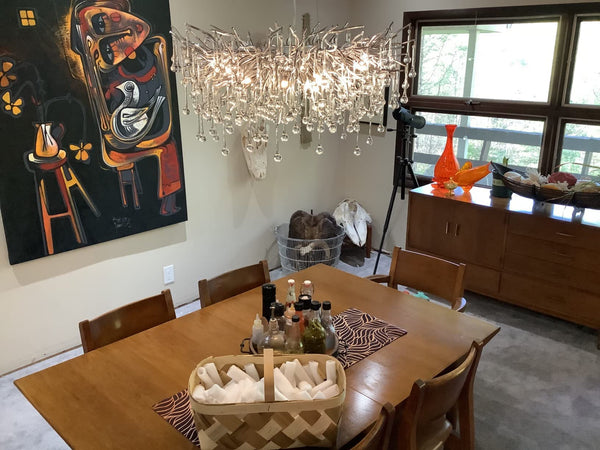 Stunning Tree Branch Crystal Chandelier with Clear Teardrop-shaped for Living/Dining Room-Chandeliers-Arialamps