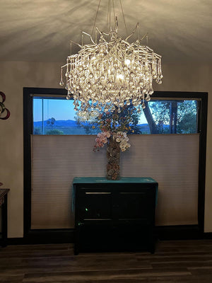 Stunning Tree Branch Crystal Chandelier with Clear Teardrop-shaped for Living/Dining Room-Chandeliers-Arialamps