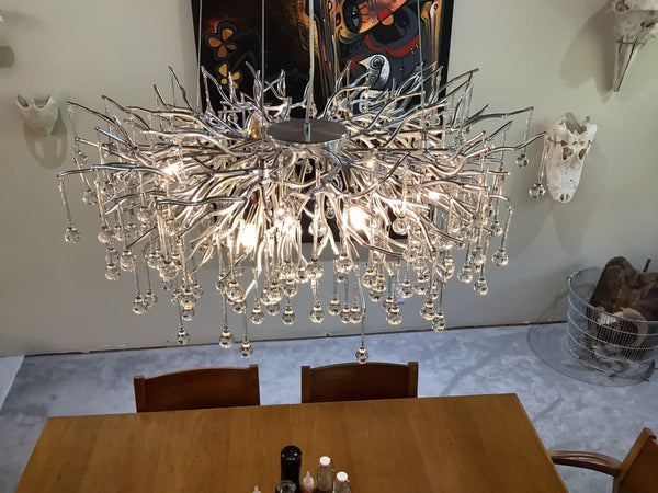 Stunning Tree Branch Crystal Chandelier with Clear Teardrop-shaped for Living/Dining Room-Chandeliers-Arialamps