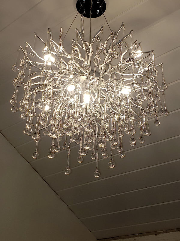 Stunning Tree Branch Crystal Chandelier with Clear Teardrop-shaped for Living/Dining Room-Chandeliers-Arialamps