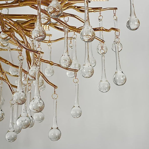 Stunning Tree Branch Crystal Chandelier with Clear Teardrop-shaped for Living/Dining Room-Chandeliers-Arialamps