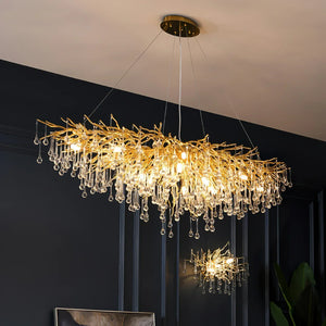 Stunning Tree Branch Crystal Chandelier with Clear Teardrop-shaped for Living/Dining Room-Chandeliers-Arialamps