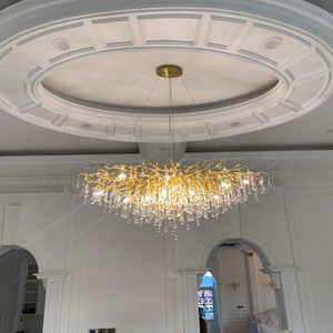 Stunning Tree Branch Crystal Chandelier with Clear Teardrop-shaped for Living/Dining Room-Chandeliers-Arialamps