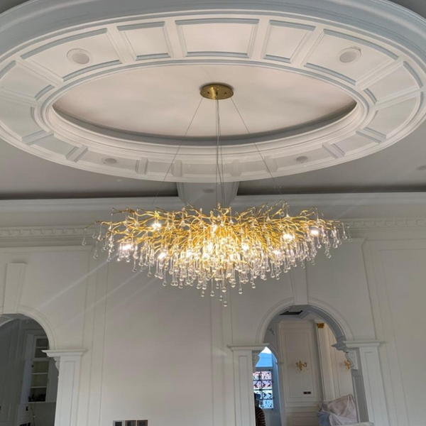 Stunning Tree Branch Crystal Chandelier with Clear Teardrop-shaped for Living/Dining Room-Chandeliers-Arialamps