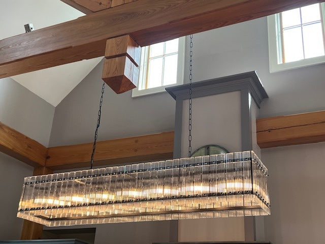 Lux Modern Rectangular Chandelier For Dining Room Kitchen Island