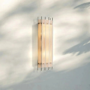 Sun Marco Alabaster Grand Rectangular Sconce-Polished Nickel-