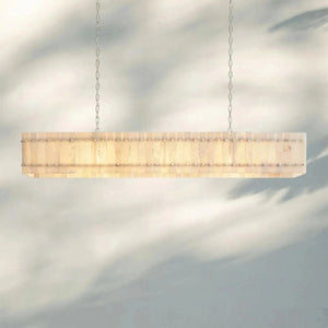 Sun Marco Alabaster Linear Chandelier 54" 72" - Arialamps