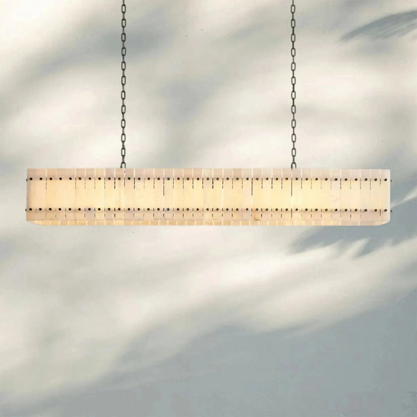 Sun Marco Alabaster Linear Chandelier 54" 72" - Arialamps