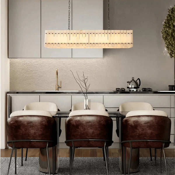 Sun Marco Alabaster Linear Chandelier 54" 72" - Arialamps