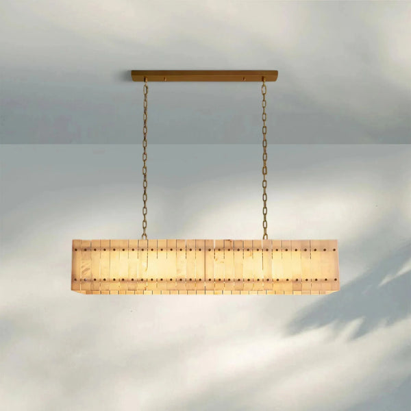 Sun Marco Alabaster Linear Chandelier 54" 72" - Arialamps