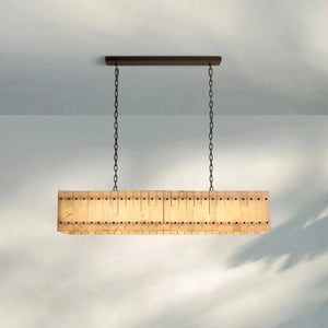Sun Marco Alabaster Linear Chandelier 54" 72" - Arialamps