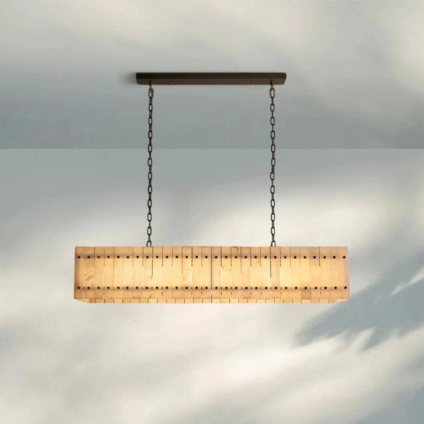 Sun Marco Alabaster Linear Chandelier 54" 72" - Arialamps