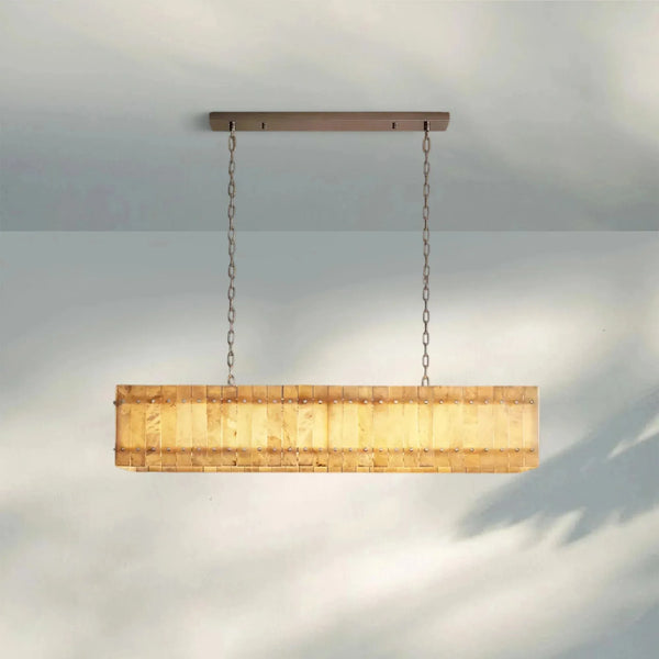 Sun Marco Alabaster Linear Chandelier 54" 72" - Arialamps