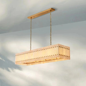 Sun Marco Alabaster Linear Chandelier 54" 72" - Arialamps