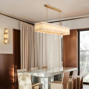 Sun Marco Alabaster Linear Chandelier 54" 72" - Arialamps