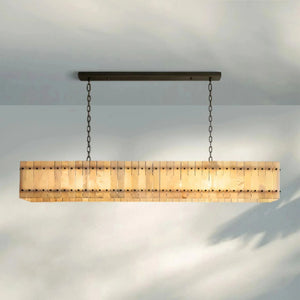 Sun Marco Alabaster Linear Chandelier 54" 72" - Arialamps