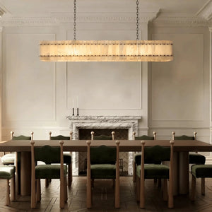 Sun Marco Alabaster Linear Chandelier 54" 72" - Arialamps