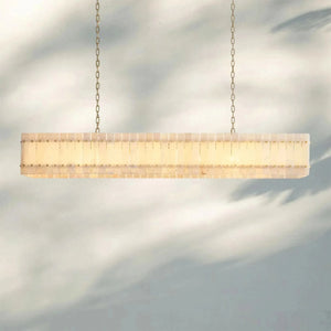 Sun Marco Alabaster Linear Chandelier 54" 72" - Arialamps