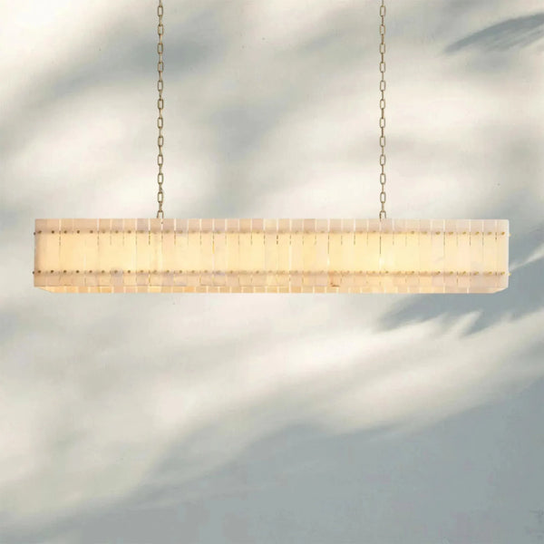 Sun Marco Alabaster Linear Chandelier 54" 72" - Arialamps