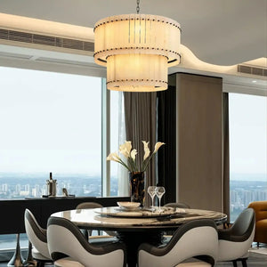 Sun Marco Alabaster Round Tiered Chandelier-Arialamps