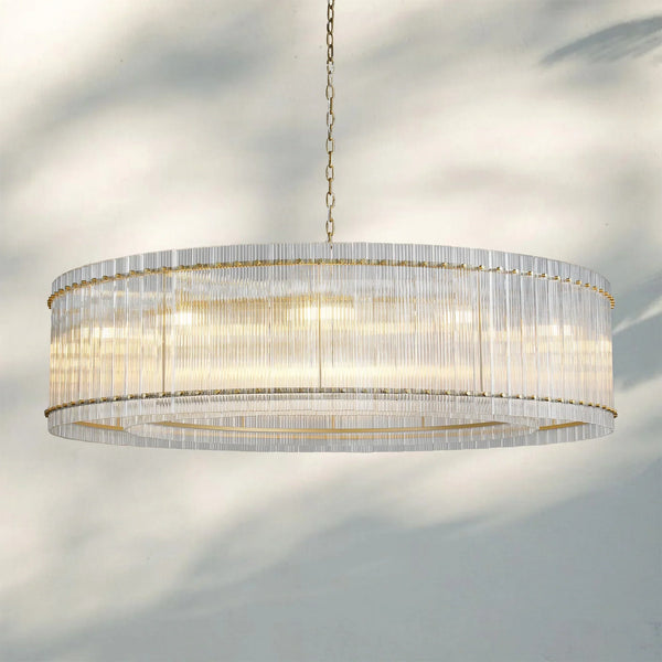 Sun Marco Crystal Round Chandelier-60''-Lacquered Brass-