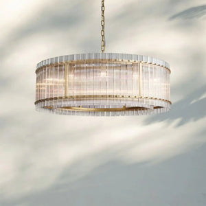 Sun Marco Crystal Round Chandelier-48''-Lacquered Brass-
