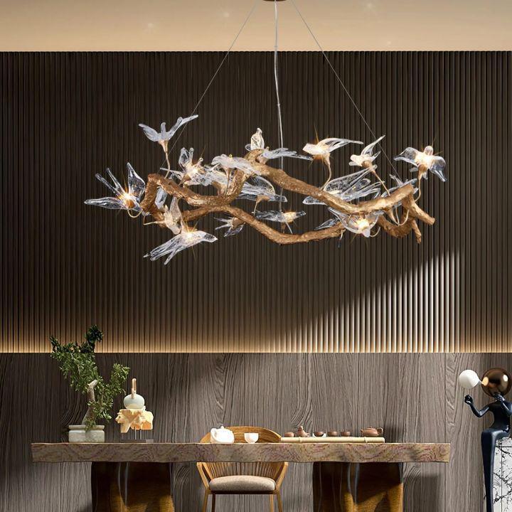 Swallow Branch Chandelier-chandeliers for dining room,chandeliers for stairways,chandeliers for foyer,chandeliers for bedrooms,chandeliers for kitchen,chandeliers for living room-Size: Dia 25.5″(65cm) x H 13.7″ (35cm)-Warm Light-Arialamps