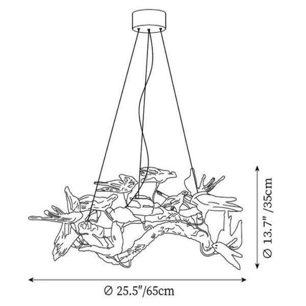 Swallow Branch Chandelier-chandeliers for dining room,chandeliers for stairways,chandeliers for foyer,chandeliers for bedrooms,chandeliers for kitchen,chandeliers for living room-Arialamps