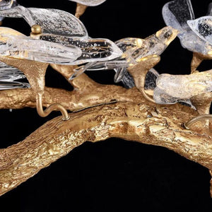 Swallow Glass Tree Branch Round Chandelier-chandeliers for dining room,chandeliers for stairways,chandeliers for foyer,chandeliers for bedrooms,chandeliers for kitchen,chandeliers for living room-Arialamps