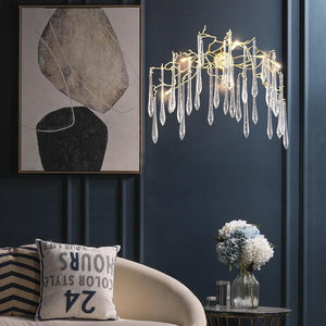 Teardrop Crystal Branch Brass Wall Sconce-Arialamps