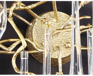 Teardrop Crystal Branch Brass Wall Sconce-Arialamps