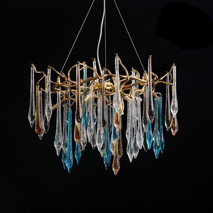 Teardrop Crystal Chandelier-chandeliers for dining room,chandeliers for stairways,chandeliers for foyer,chandeliers for bedrooms,chandeliers for kitchen,chandeliers for living room-Dia 23.6″(60cm) x H 23.6″(60cm)-Arialamps