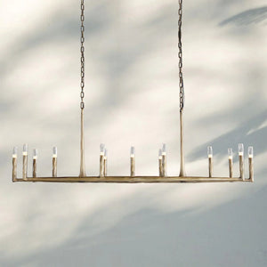 Thaddaus Hand-Forged Rectangle Chandelier 54'' 72''-72''-Brass-