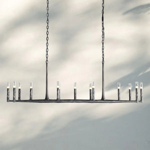 Thaddaus Hand-Forged Rectangle Chandelier 54'' 72''-72''-Bronze-