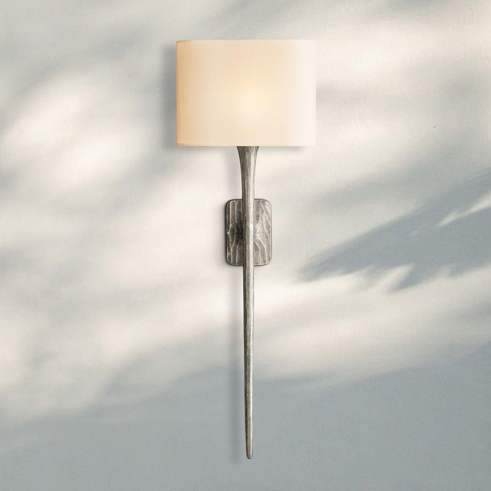 Thaddaus Grand Shaded Sconce-Forged Brass-