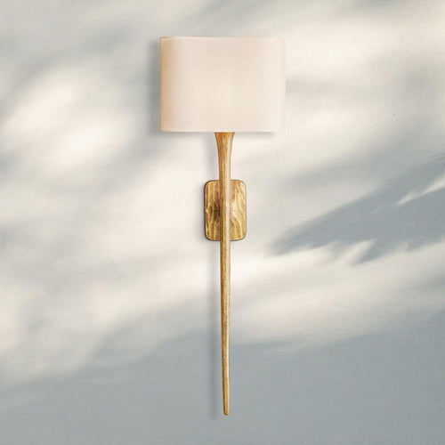 Thaddaus Grand Shaded Sconce-Forged Brass-