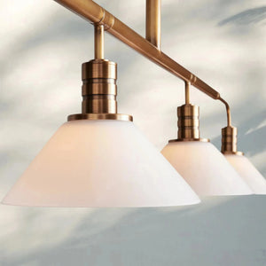 Theron Glass Linear Chandelier - Arialamps