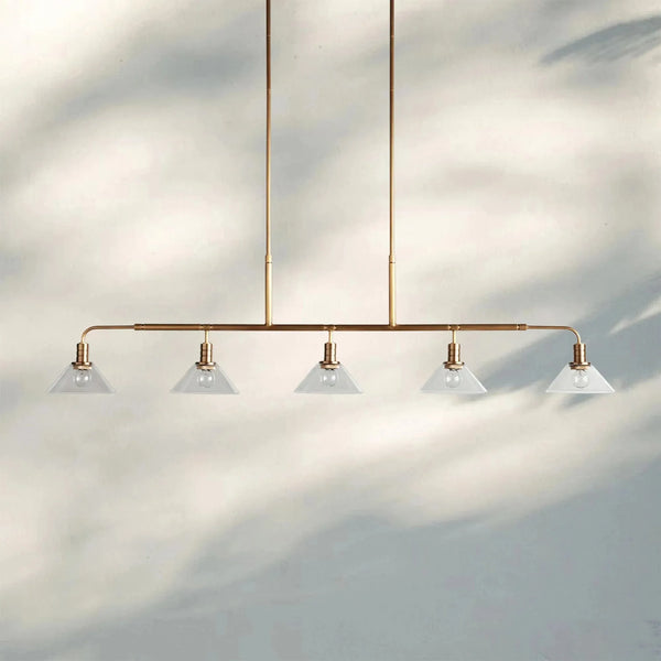 Theron Glass Linear Chandelier - Arialamps