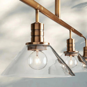 Theron Glass Linear Chandelier - Arialamps