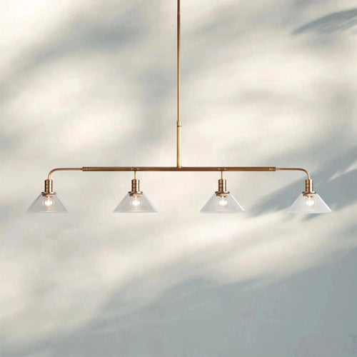 Theron Glass Linear Chandelier - Arialamps