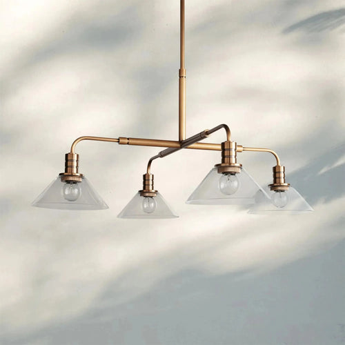 Theron Glass Round Chandelier 30'' 52'' - Arialamps