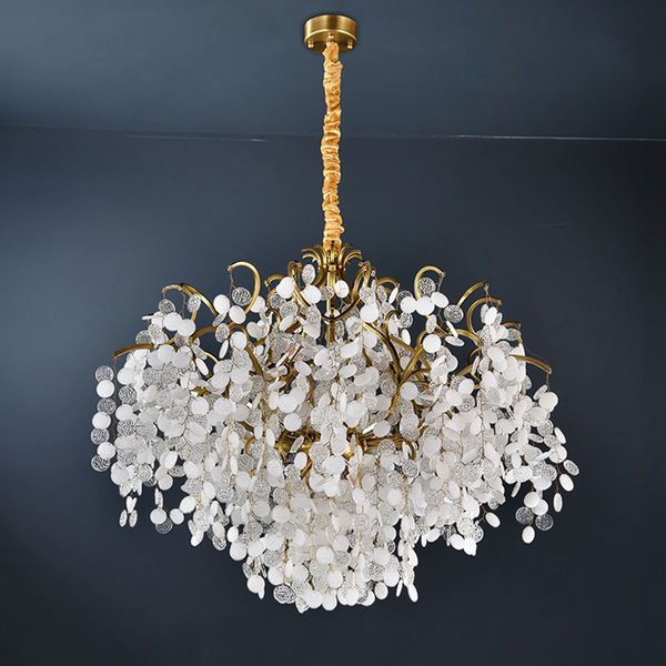 Thirza Brass Branch Crystal Chandelier - Ineffable Lighting