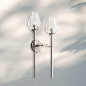 Tuilpl Double Wall Sconce 24”H-Satin Nickel-