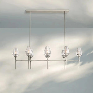 Tuilpl Linear Chandelier 52'' 65''-52''-Satin Nickel-