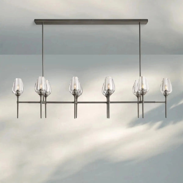 Tuilpl Linear Chandelier 52'' 65''-65''-Matte Black-