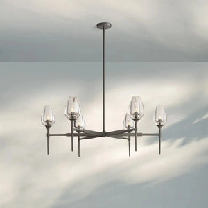 Tuilpl Round Chandelier 27‘’ 42‘’ 54‘’-42''-Matte Black-